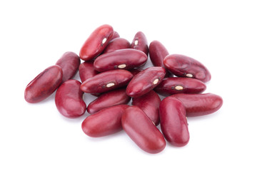 Red kidney bean on white background