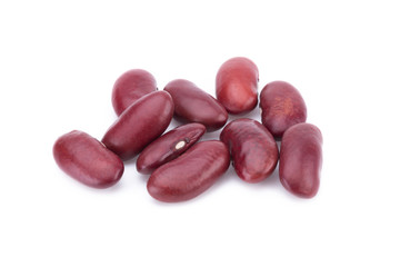 Red kidney bean on white background