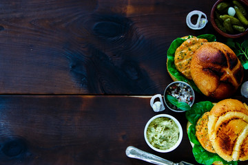 Fish and crab burger