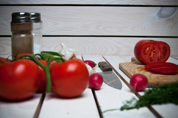 Vegetables on wooden table