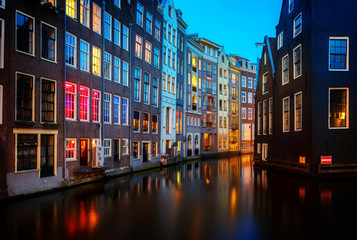 Naklejka premium Houses of Amstardam, Netherlands