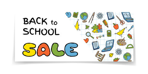 Doodle Back to School sale banner