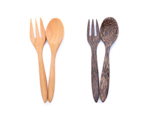 Wooden spoon and fork