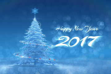 'Happy New Year - 2017' Festive Design. 3D-rendering graphic composition on the subject of New Year's Holidays.