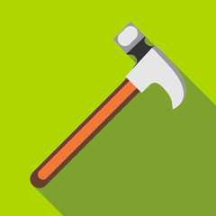Hammer icon in flat style with long shadow. Tools symbol