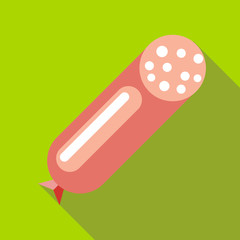 Sausage icon in flat style with long shadow. Food symbol