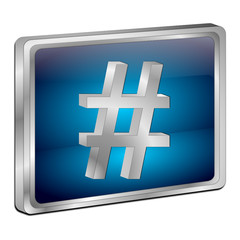 Obraz premium Hashtag Button - 3D illustration