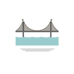The Brooklyn Bridge. icon, symbol, emblem. vector illustration.