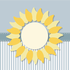 Invitation Card With Abstract Sun And Stripes