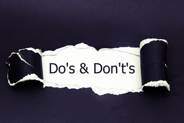 Do's and Don't's Message written under torn paper.