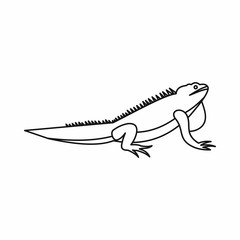 Fototapeta premium Iguana icon in outline style isolated vector illustration. Reptiles symbol