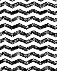  Zwart-wit grunge chevron geometrische naadloze patroon, vector © natalyon