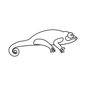 Chameleon icon in outline style isolated vector illustration. Reptiles symbol