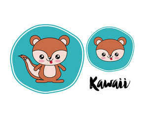 chipmunk  kawaii style isolated icon design