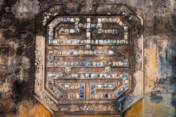 Good Luck symbol in ceramic mosaic