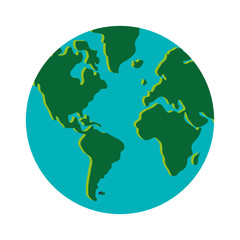 earth globe with distinction between water and land icon