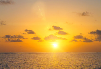 Sunset on sea in Maldives