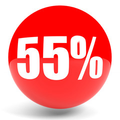 Discount 55 percent off. 3D illustration.