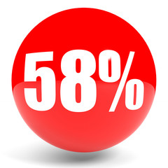 Discount 58 percent off. 3D illustration.