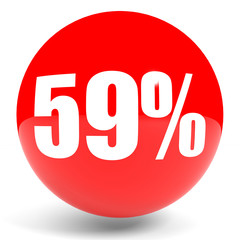 Discount 59 percent off. 3D illustration.