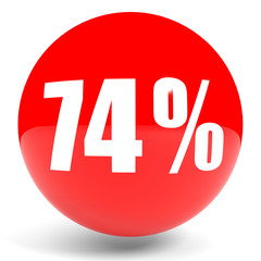 Discount 74 percent off. 3D illustration.
