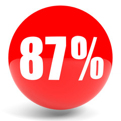 Discount 87 percent off. 3D illustration.