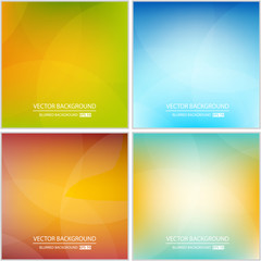 Abstract Creative concept vector multicolored blurred background set. For Web and Mobile Applications, art illustration template design, business infographic and social media, modern decoration