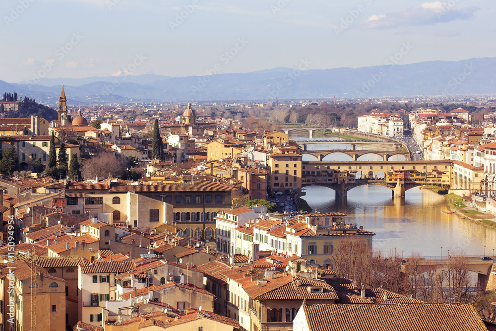 Wall mural florence from piazzale michelangelo, tuscany, italy.