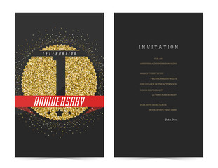 1st anniversary decorated greeting card template.