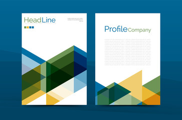 Color business brochure cover vector template