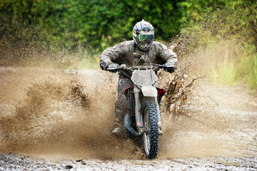 Rider driving in the motocross race