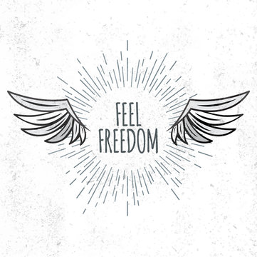 Feel Freedom lettering