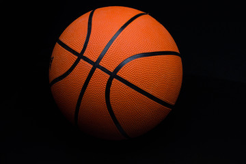 basketball on a black background