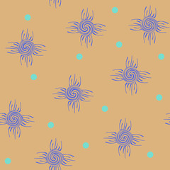 Circle and spiral seamless pattern