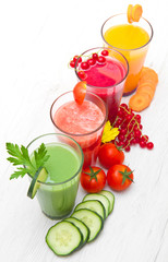 various Freshly Vegetable Juices