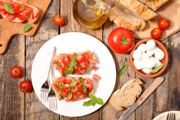 tomato bruschetta with ingredient