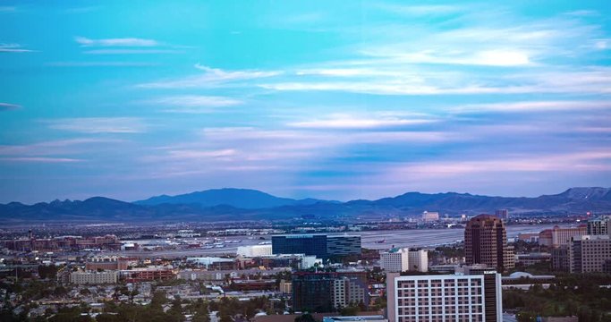 Las Vegas Airport Time Lapse. time lapse of an airport with mountain range in the background. Planes departing and landing
