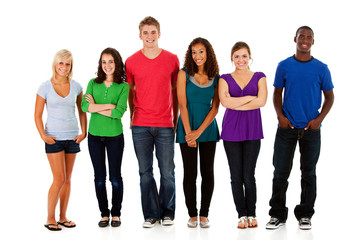 Fototapeta premium Students: Multi-Ethnic Group Of Teen Students