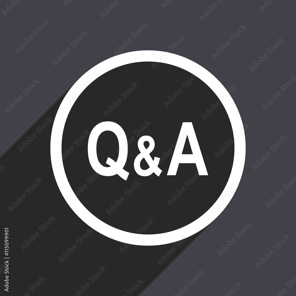 Poster Flat design gray modern web question answer vector icon