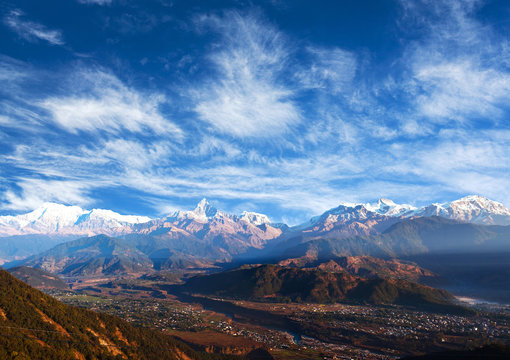 Himalayan mountains view from Sarangkot, Pokhara