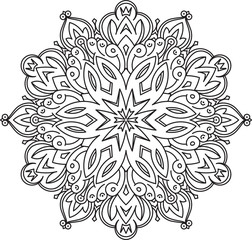 Abstract vector round lace design - mandala, decorative element