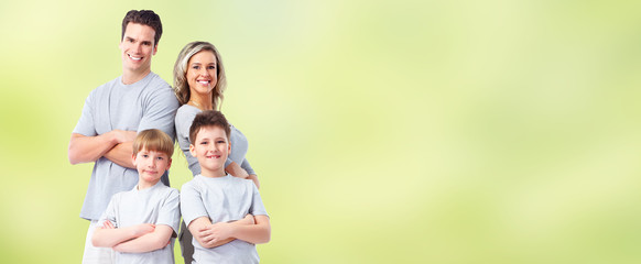 Happy family with kids 