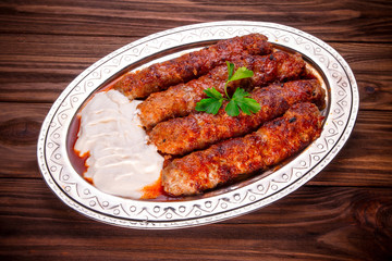 Minced mutton chop with sauce