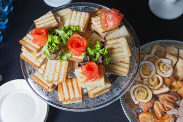 Club sandwich with cheese.