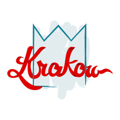 Lettering illustration of Krakow