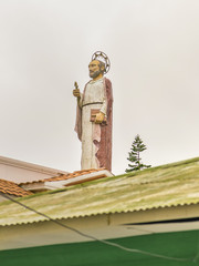 Saint Monument Sculpture in Alausi Ecuador