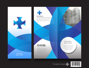 Blue modern brochure template design. suitable use for business