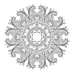 Ornate flowers henna colors vector mandala in indian style