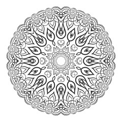 Ornate flowers henna colors vector mandala in indian style