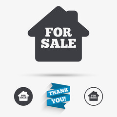 For sale sign icon. Real estate selling.